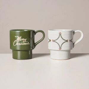 14oz Christmas Theme Stoneware Mugs (Set of 2) - Hearth & Hand™ with Magnolia